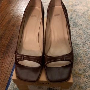 Coach Brown leather heels